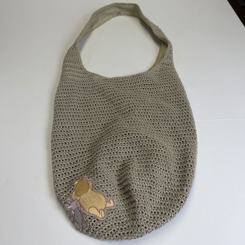 THE DISNEY STORE Winnie the Pooh Crocheted Hobo Slouch Crossbody Boho Purse Bag